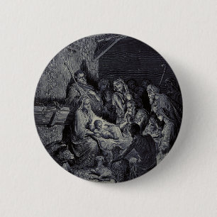 Biblical nativity scene button