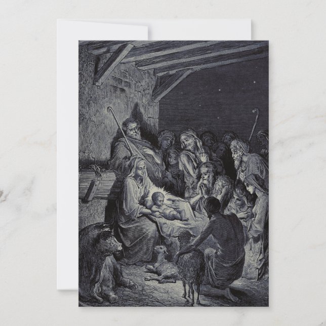 Biblical nativity scene holiday card (Front)