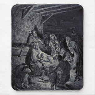 Biblical nativity scene mouse pad