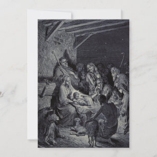 Biblical nativity scene thank you card