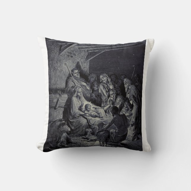 Biblical nativity scene throw pillow (Front)