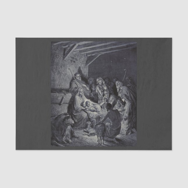 Biblical nativity scene tissue paper (Front)