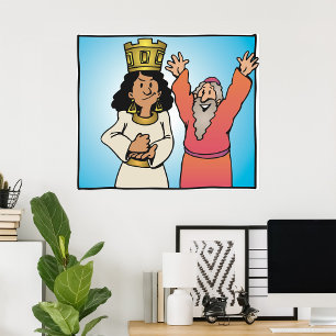 Biblical Queen and Prophet Faith-Based Characters Poster