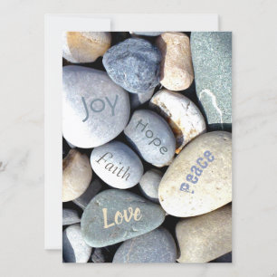 Biblical Values "Faith Love Hope" Modern Pebbles Save The Date