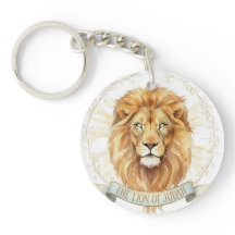 Biblical WatercolorAcrylic Keychain Lion of Judah