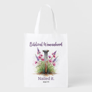 Biblical Womanhood Jael Inspirational Scripture Grocery Bag