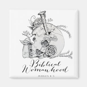 Biblical Womanhood Skull - Jael and the Tent Peg Magnet