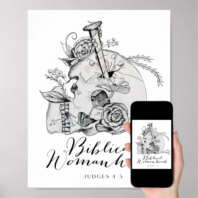 Biblical Womanhood Skull Jael and the Tent Peg Poster Zazzle