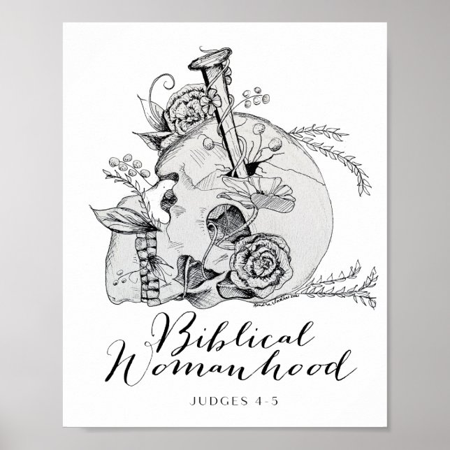 Biblical Womanhood Skull - Jael and the Tent Peg Poster (Front)