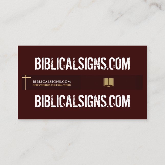 Biblicalsigns.com business cards (Back)