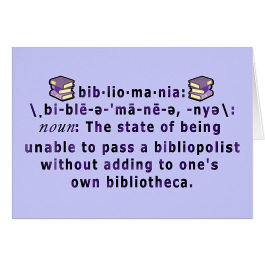 Bibliomania Blank Card (Front Horizontal)