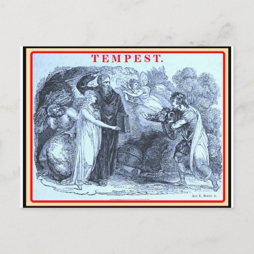 Bibliomania Shakespeare The Tempest Postcard