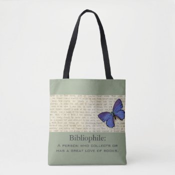 Bibliophile-butterfly-sophisticated-handbag-tote Tote Bag by RMJJournals at Zazzle