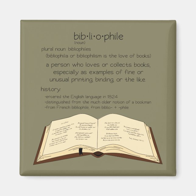 Bibliophile - Choose Color Magnet (Front)