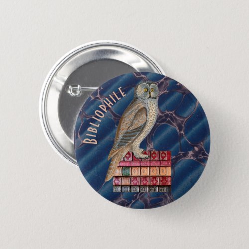 Bibliophile Owl Button
