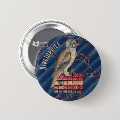 Bibliophile Owl Button