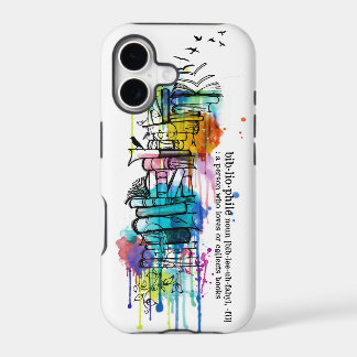Bibliophile Watercolor Stack of Books iPhone 17 Case