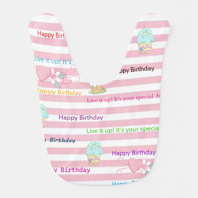 Bibs Happy Birthday FUN Cupcake (Front)