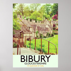 Bibury Gloucestershire vintage travel poster