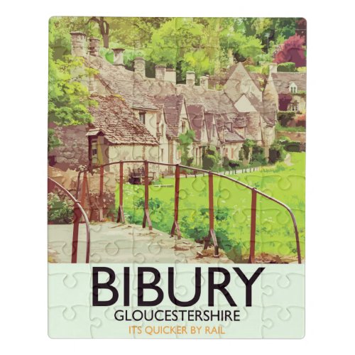 Bibury Gloucestershire vintage travel poster Jigsaw Puzzle