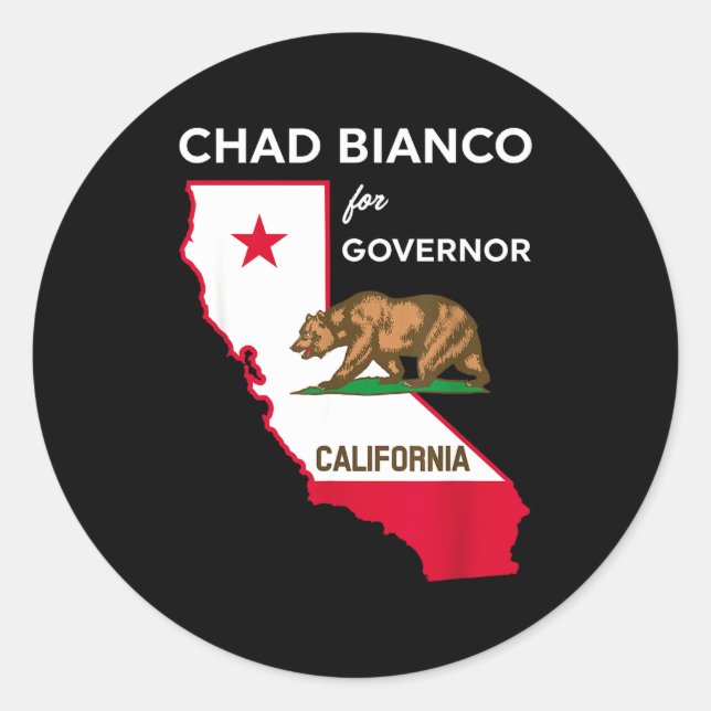 Bicanco 2026 Chad Bianco For Governor Of Californi Classic Round Sticker (Front)