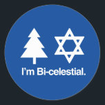 BICELESTIAL CLASSIC ROUND STICKER<br><div class="desc">Happy Holigays! Shop Holiday Humor, LGBTQ Designs and Funny Christmas Gifts From LGBTShirts.com Shop for Everyone and Browse over 10, 000 LGBTQ Gifts, Holiday Humor, Equality, Slang, & Culture Designs. The Most Unique Gay, Lesbian Bi, Trans, Queer, and Intersexed Apparel on the web. SHOP MORE LGBTQ Designs and Gifts at:...</div>