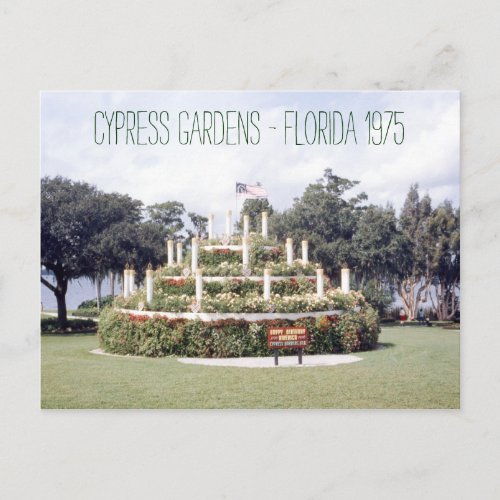 Bicentennial Cypress Gardens 1975 Vintage Inspired Postcard