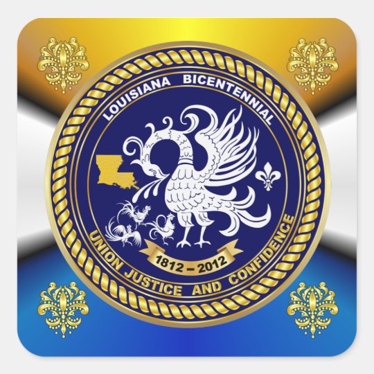 Bicentennial Louisiana Mardi Gras Party See Notes Square Sticker