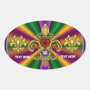 Bicentennial Mardi Gras View Hints 50 Colors Oval Sticker