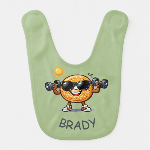 Bicep Bagel Baby Bib