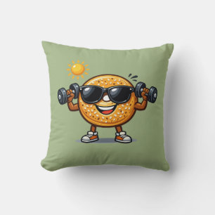 Bicep Bagel Throw Pillow