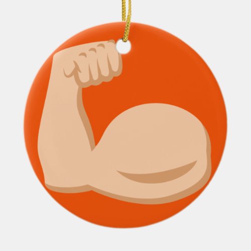 Biceps Emoji Ceramic Ornament