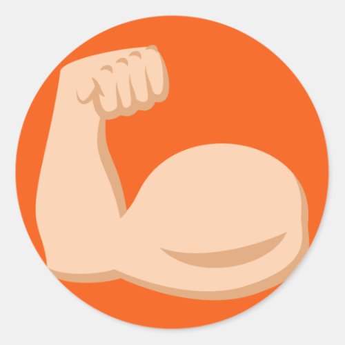 Biceps Emoji Classic Round Sticker