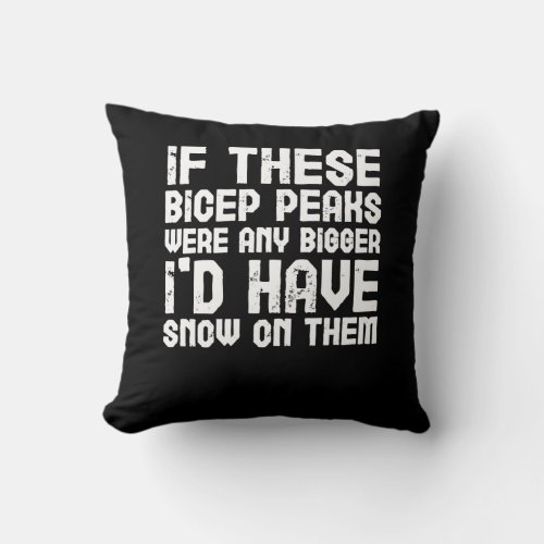 Biceps Fitness Gym Workout Arm Day Throw Pillow