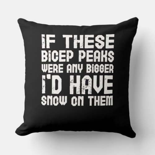 Biceps Fitness Gym Workout Arm Day Throw Pillow