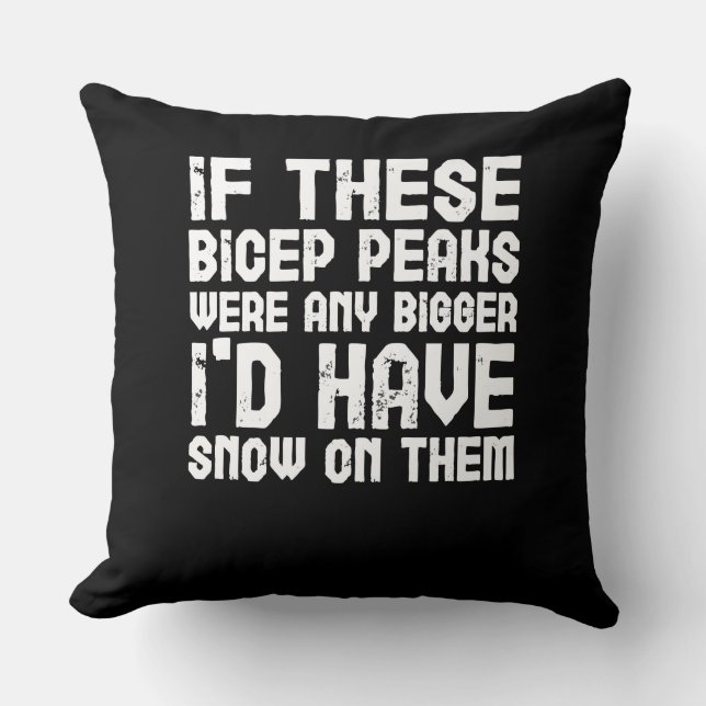 Biceps Fitness Gym Workout Arm Day Throw Pillow (Front)