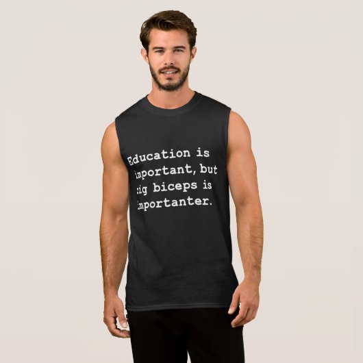 Biceps is importanter sleeveless shirt (Front Full)