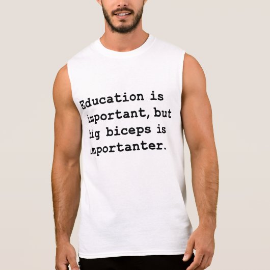 Biceps is importanter sleeveless shirt (Front)