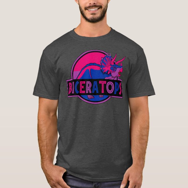Biceratops Dinosaur LGBT Pride T-Shirt (Front)