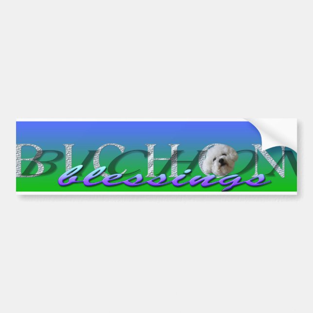 bichon blessings logo_edited-2 bumper sticker (Front)