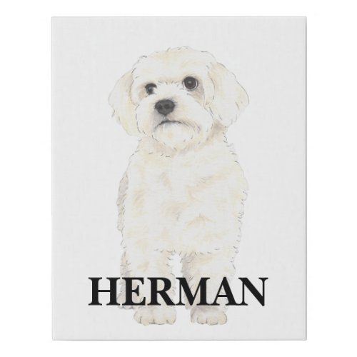 Bichon Bolognese Coton Havanese Maltese Faux Canvas Print