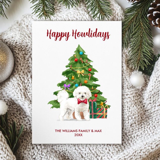 Bichon Dog Family Christmas Holiday Card (Creator Uploaded)