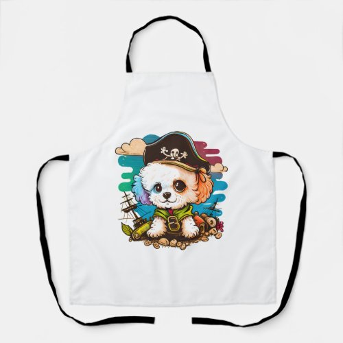 Bichon Dog Pirate Apron