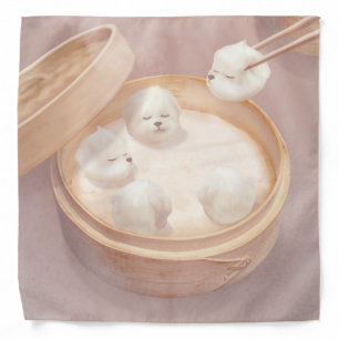 Bichon Dumplings: Cute Xiao Long Bao Dim Sum Art Bandana