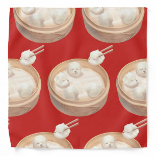 Bichon Dumplings: Cute Xiao Long Bao Dim Sum Art Bandana