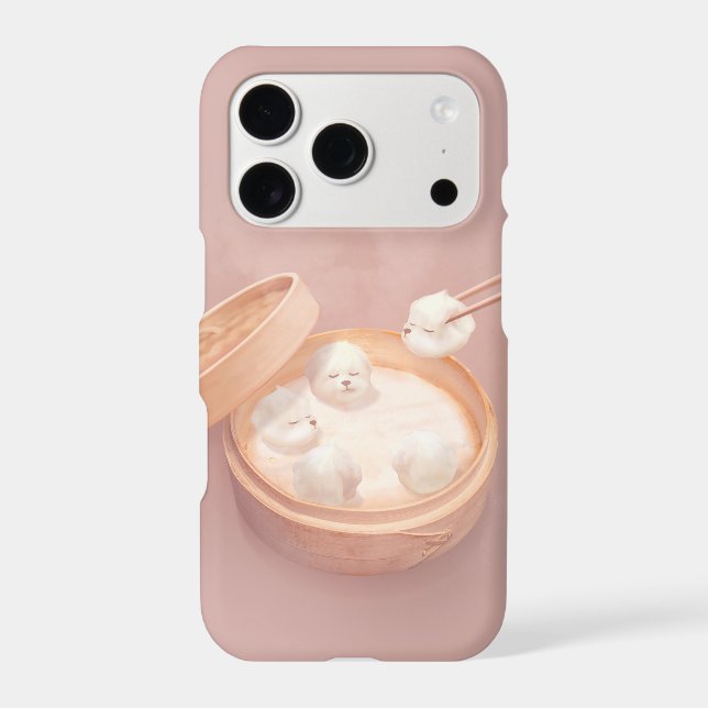 Bichon Dumplings: Cute Xiao Long Bao Dim Sum Art Case-Mate iPhone Case (Back)