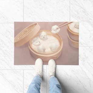 Bichon Dumplings: Cute Xiao Long Bao Dim Sum Art Doormat
