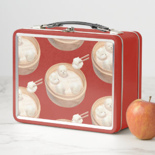 Bichon Dumplings: Cute Xiao Long Bao Dim Sum Art Metal Lunch Box