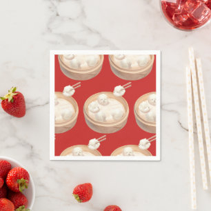 Bichon Dumplings: Cute Xiao Long Bao Dim Sum Art Napkins