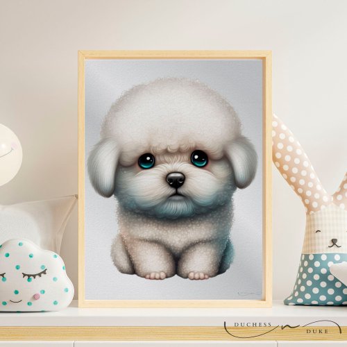 Bichon Friese Puppy Dog Graphic Nursery Art Poster